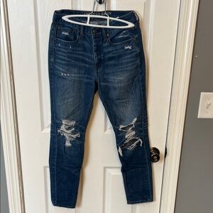 Distressed Blue Jeans